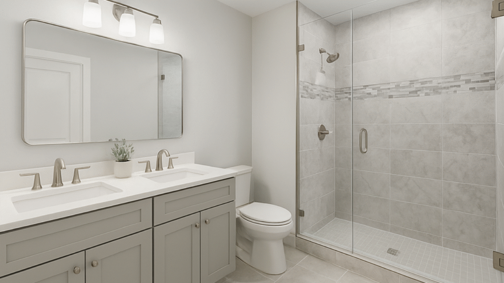 modern Dallas style bathroom design cost